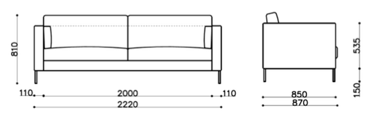 Covo 3 seter sofa - Meadow Home