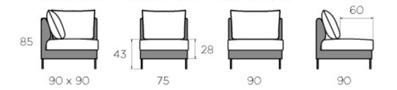 Senago modulsofa - Meadow Home