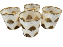  Votive Ikat Lykt Cream - Meadow Home