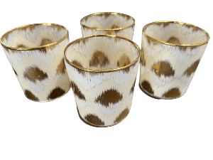 Votive Ikat Lykt Cream - Meadow Home